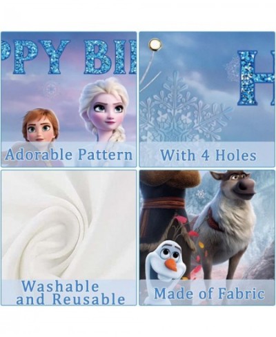 Frozen Backdrop Birthday Banner for Girl Frozen Birthday Party Decoration Princess Party Supplies Baby Shower Background $18....