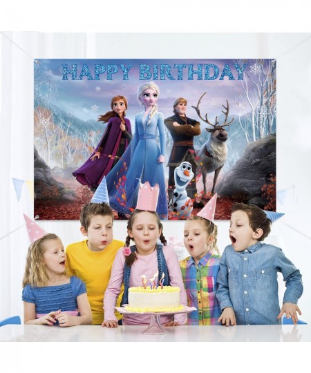 Frozen Backdrop Birthday Banner for Girl Frozen Birthday Party Decoration Princess Party Supplies Baby Shower Background $18....