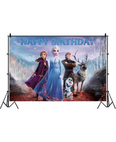 Frozen Backdrop Birthday Banner for Girl Frozen Birthday Party Decoration Princess Party Supplies Baby Shower Background $18....