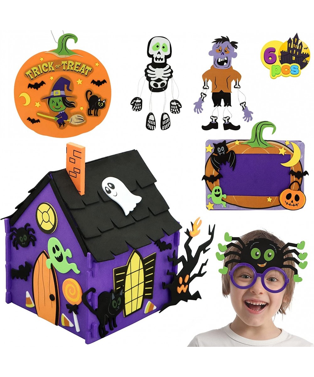 Halloween Foam Craft Kit for Kids with 3D Haunted House Halloween Photo Frame 2 Halloween Characters Decor Glasses and Trick ...