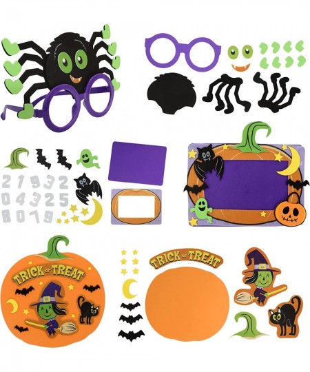 Halloween Foam Craft Kit for Kids with 3D Haunted House Halloween Photo Frame 2 Halloween Characters Decor Glasses and Trick ...