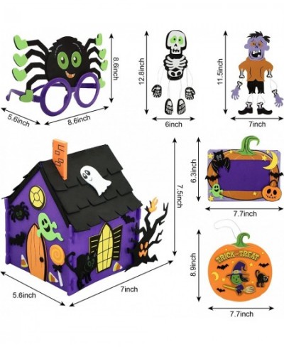 Halloween Foam Craft Kit for Kids with 3D Haunted House Halloween Photo Frame 2 Halloween Characters Decor Glasses and Trick ...