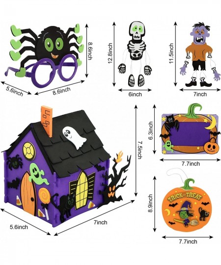 Halloween Foam Craft Kit for Kids with 3D Haunted House Halloween Photo Frame 2 Halloween Characters Decor Glasses and Trick ...