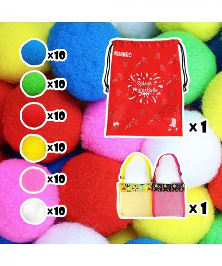 60 Cotton Reusable Water Balls with 2 Beach Mesh Bag Floatable Summer Splash Water Balloons for Kids Pool and Multicolor $32....