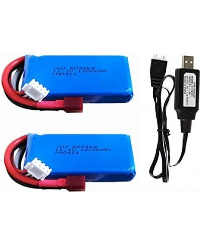 11.1V 1200mAh Lipo Battery with T Plug for WLtoys WL915 RC Boat 2 Pack with USB Charge Cable $72.16 - Hobby Remote & App Cont...