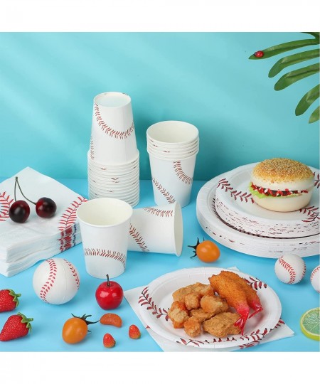 240 Pcs Baseball Party Favors Include 72 Baseball Plates 144 Baseball Napkins and 24 Baseball Cup Baseball Party Decorations ...