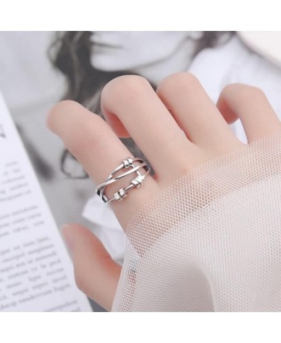 To My Daughter Sterling Silver Anti Anxiety Rings For Women Girls Fidget Beads Spinner Band Open Adjustable Stacking Spinning...