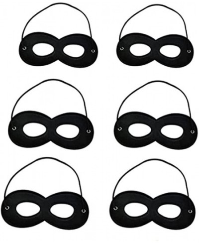 Black Superhero Felt Eye Masks 6PCS Adjustable Elastic Rope Half Masks Superhero Mask Black Eye Mask for Party Cosplay Access...