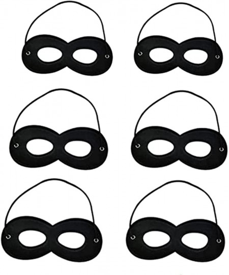 Black Superhero Felt Eye Masks 6PCS Adjustable Elastic Rope Half Masks Superhero Mask Black Eye Mask for Party Cosplay Access...