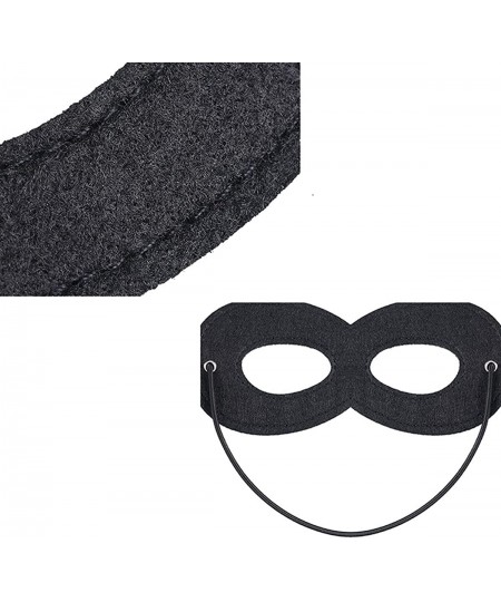 Black Superhero Felt Eye Masks 6PCS Adjustable Elastic Rope Half Masks Superhero Mask Black Eye Mask for Party Cosplay Access...