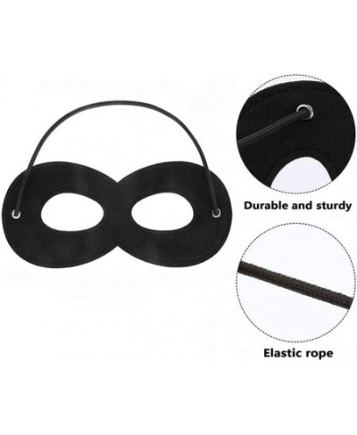 Black Superhero Felt Eye Masks 6PCS Adjustable Elastic Rope Half Masks Superhero Mask Black Eye Mask for Party Cosplay Access...