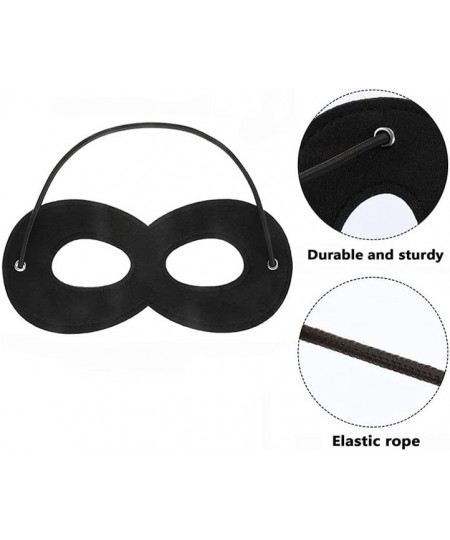 Black Superhero Felt Eye Masks 6PCS Adjustable Elastic Rope Half Masks Superhero Mask Black Eye Mask for Party Cosplay Access...