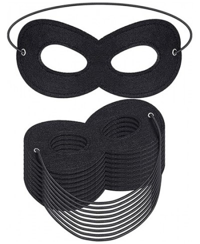 Black Superhero Felt Eye Masks 6PCS Adjustable Elastic Rope Half Masks Superhero Mask Black Eye Mask for Party Cosplay Access...