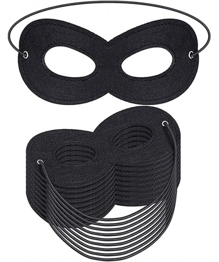 Black Superhero Felt Eye Masks 6PCS Adjustable Elastic Rope Half Masks Superhero Mask Black Eye Mask for Party Cosplay Access...