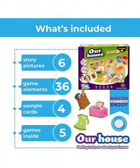 Our House Toddler Board Games 3-6 Age Preschool Games 3-5 Matching Game for Kids Age 3-7 Speech Therapy Materials Crafts for ...