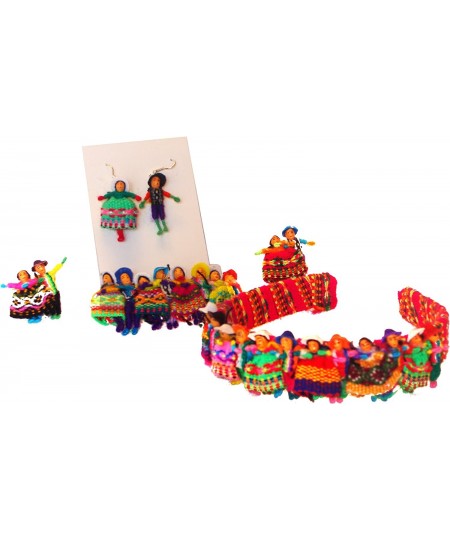 Worry Doll Headband Barrette Costume Pins and Earrings Set 5 Pack Colorful Accessories Hand Made Peru $46.00 - Dolls