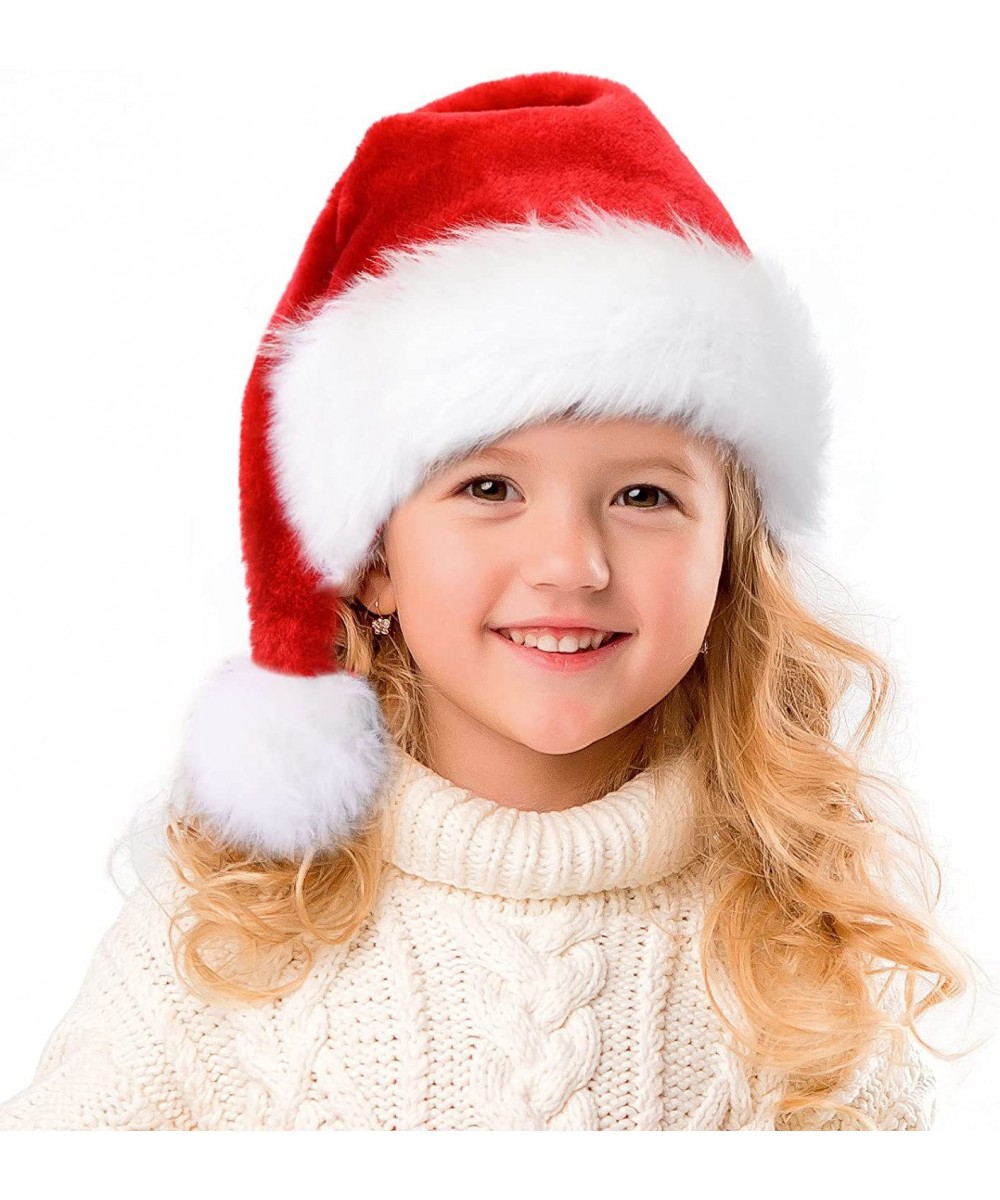 Christmas Hat Santa Hat for Kids Xmas Hat Unisex Velvet Classic Toddler Santa Claus Hat for Christmas New Year Party $15.45 -...