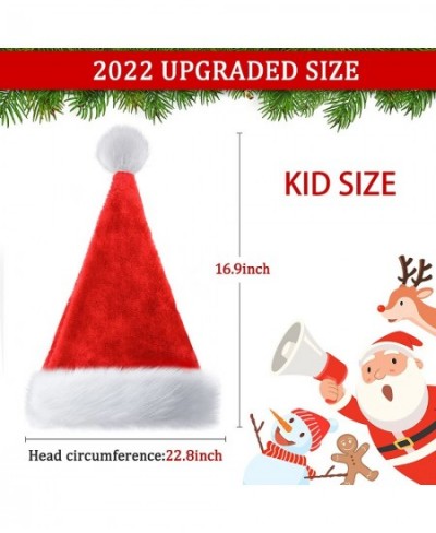 Christmas Hat Santa Hat for Kids Xmas Hat Unisex Velvet Classic Toddler Santa Claus Hat for Christmas New Year Party $15.45 -...