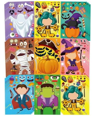 40 Sheets Halloween Party Game Stickers for Kids - Halloween Make a Face Stickers Halloween DIY Stickers Ghost Jack-o'-Lanter...