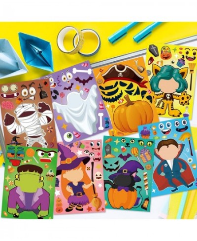 40 Sheets Halloween Party Game Stickers for Kids - Halloween Make a Face Stickers Halloween DIY Stickers Ghost Jack-o'-Lanter...