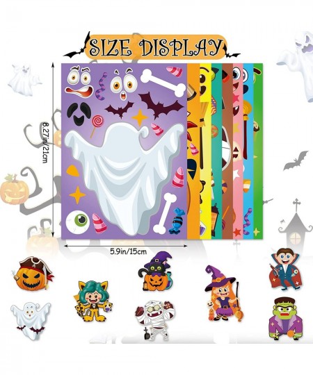 40 Sheets Halloween Party Game Stickers for Kids - Halloween Make a Face Stickers Halloween DIY Stickers Ghost Jack-o'-Lanter...