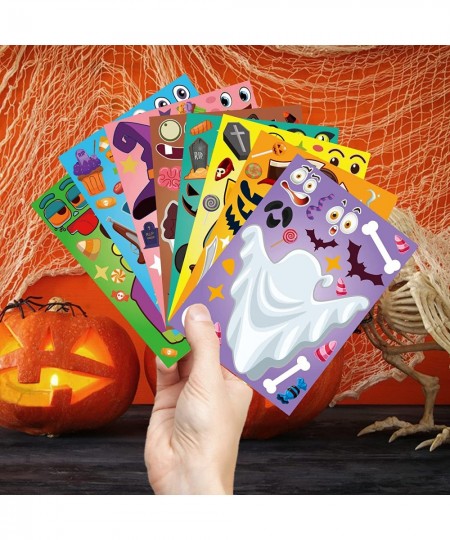 40 Sheets Halloween Party Game Stickers for Kids - Halloween Make a Face Stickers Halloween DIY Stickers Ghost Jack-o'-Lanter...