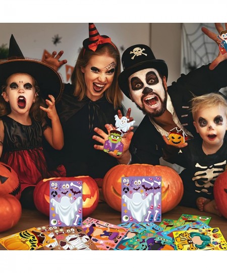 40 Sheets Halloween Party Game Stickers for Kids - Halloween Make a Face Stickers Halloween DIY Stickers Ghost Jack-o'-Lanter...