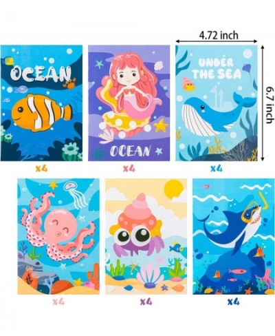 24Pcs Ocean Coloring Books Under The Sea Including Mermaid Shark Octopus Jellyfish DIY Art Drawing Pattern Birthday Party Fav...