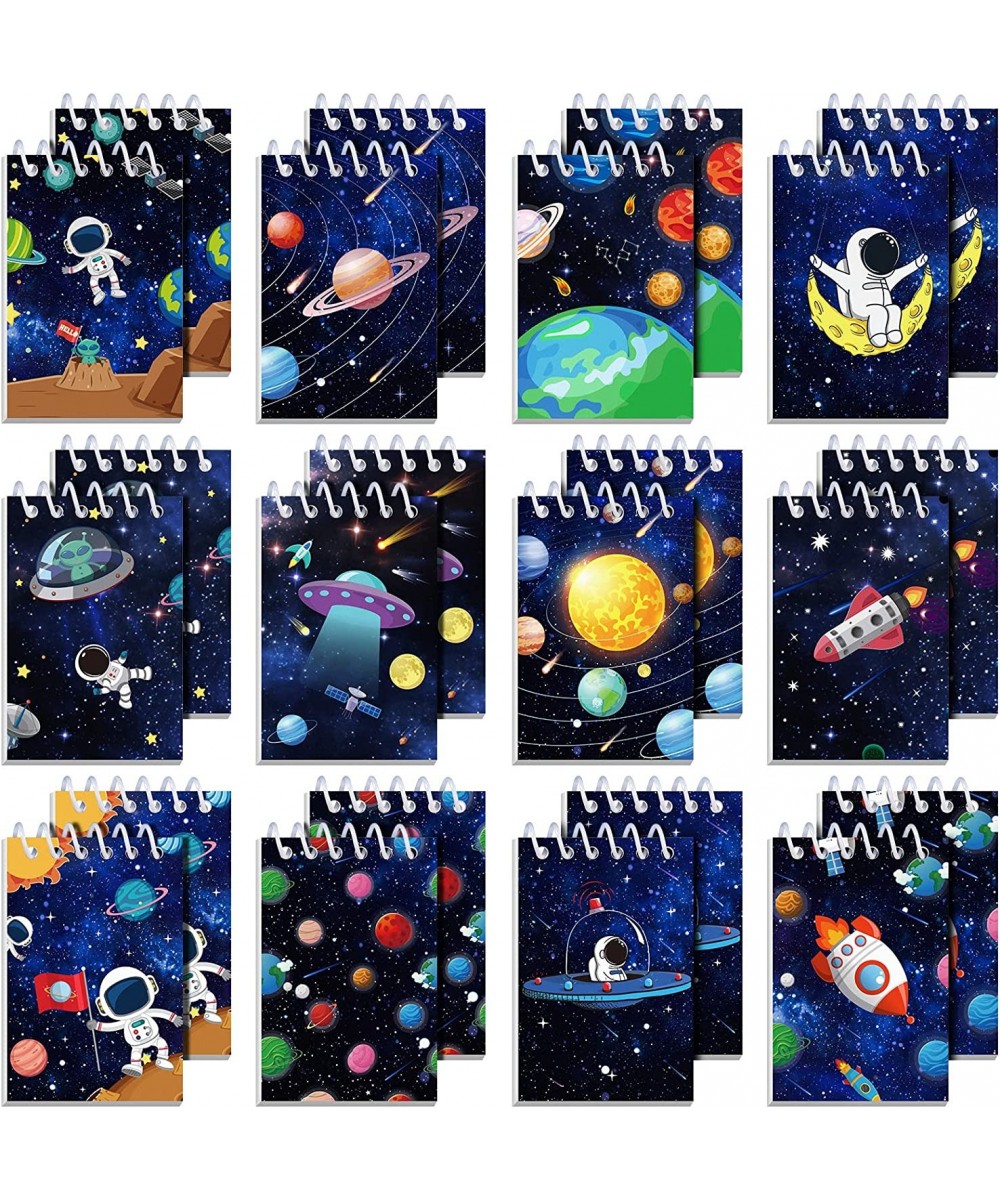 24 Pieces Outer Space Mini Spiral Notepad Solar System Mini Notebook in 12 Designs for Outer Space Party Favors 3.54 x 2.36 I...