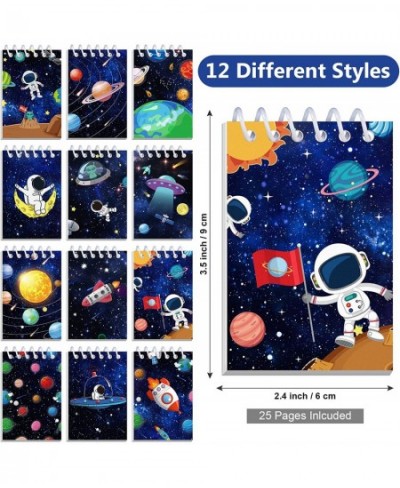 24 Pieces Outer Space Mini Spiral Notepad Solar System Mini Notebook in 12 Designs for Outer Space Party Favors 3.54 x 2.36 I...