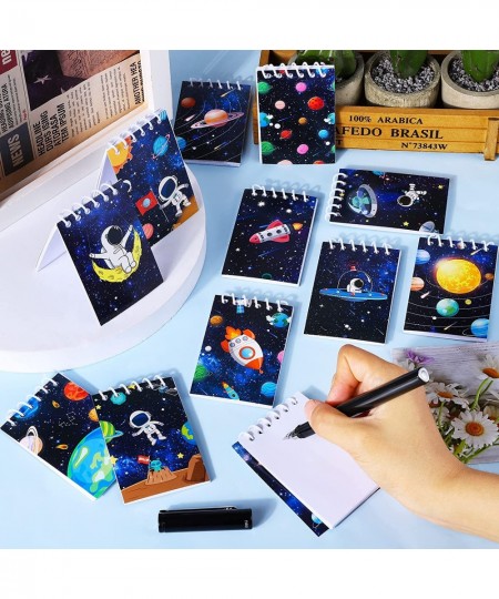 24 Pieces Outer Space Mini Spiral Notepad Solar System Mini Notebook in 12 Designs for Outer Space Party Favors 3.54 x 2.36 I...