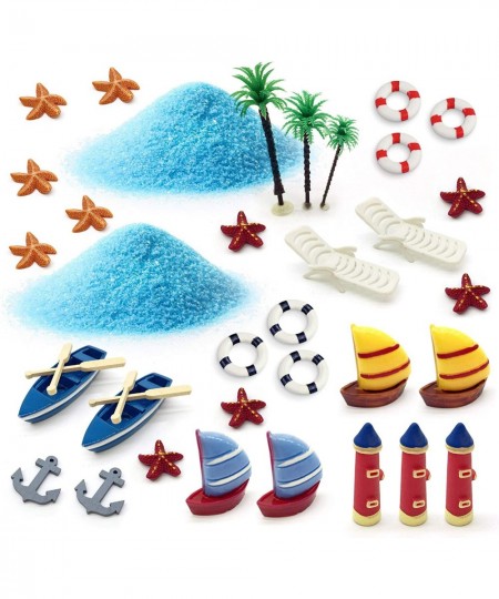 Miniature Fairy Garden Ornament Kit Summer Beach 34 Pcs $27.03 - Dollhouse Accessories