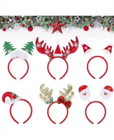 6 PCS Christmas Headbands Reindeer Antler Christmas Head Hat Toppers Fit Kids & Adults for Christmas Party Supplies and Party...