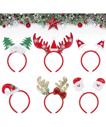 6 PCS Christmas Headbands Reindeer Antler Christmas Head Hat Toppers Fit Kids & Adults for Christmas Party Supplies and Party...