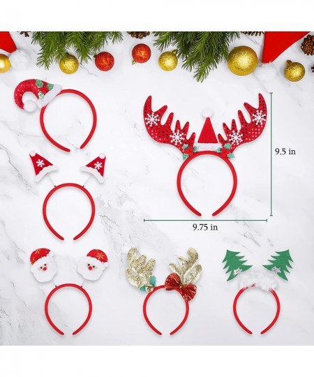 6 PCS Christmas Headbands Reindeer Antler Christmas Head Hat Toppers Fit Kids & Adults for Christmas Party Supplies and Party...