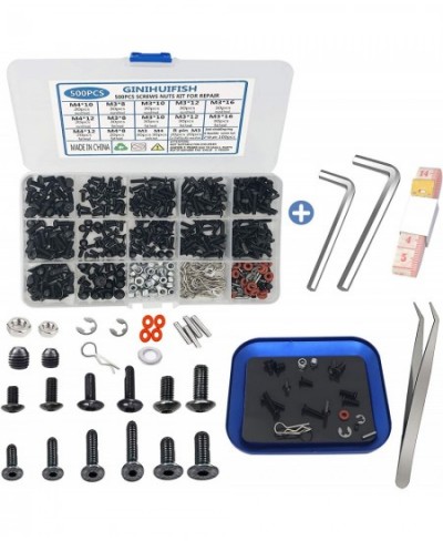 500PCS RC Screws Kit Repair Tool M3 M4 Hex Screws RC Repair Tool Kit with Magnetic Screw Tray Hardware Set for 1:8 1:10 1:12 ...