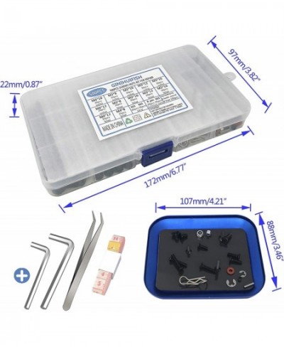 500PCS RC Screws Kit Repair Tool M3 M4 Hex Screws RC Repair Tool Kit with Magnetic Screw Tray Hardware Set for 1:8 1:10 1:12 ...