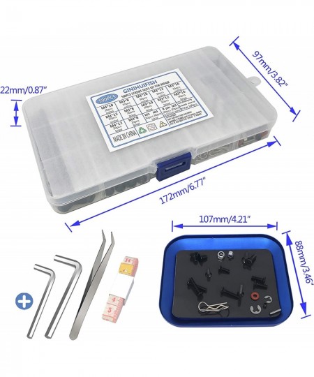 500PCS RC Screws Kit Repair Tool M3 M4 Hex Screws RC Repair Tool Kit with Magnetic Screw Tray Hardware Set for 1:8 1:10 1:12 ...