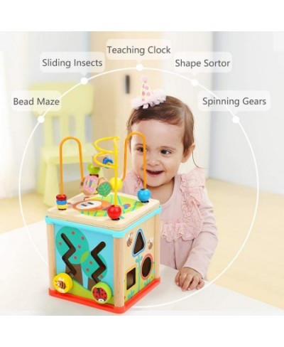 Activity Cube Toys for 1 Year Old Boy Girl Montessori Wooden Toys for Toddlers One Year Old First Birthday Gift Baby Toy for ...