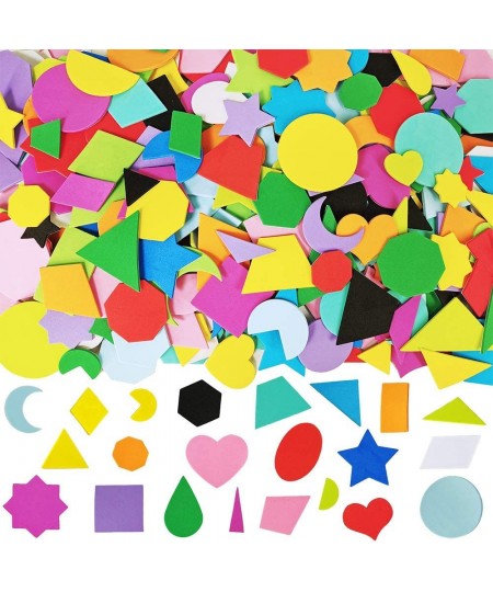 1035 Pcs 15 Colors 3 Sizes 22 Shape Bulk Foam Stickers Self-Adhesive Foam Geometry Shapes Stickers Assortment Craft Supplies ...