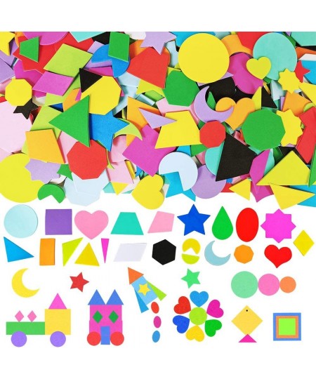 1035 Pcs 15 Colors 3 Sizes 22 Shape Bulk Foam Stickers Self-Adhesive Foam Geometry Shapes Stickers Assortment Craft Supplies ...