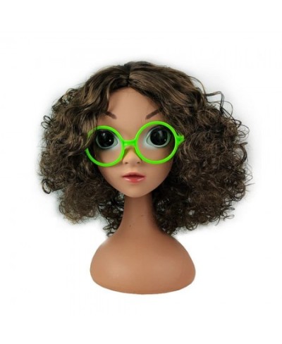 Cartoon cosplay costume girl wig accessories props hair with glasses or headdress (Brown) $38.04 - Kids' Dress-Up Accessories