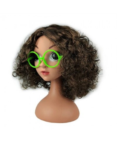 Cartoon cosplay costume girl wig accessories props hair with glasses or headdress (Brown) $38.04 - Kids' Dress-Up Accessories