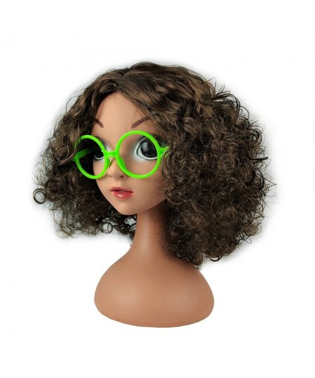 Cartoon cosplay costume girl wig accessories props hair with glasses or headdress (Brown) $38.04 - Kids' Dress-Up Accessories