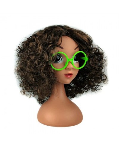 Cartoon cosplay costume girl wig accessories props hair with glasses or headdress (Brown) $38.04 - Kids' Dress-Up Accessories