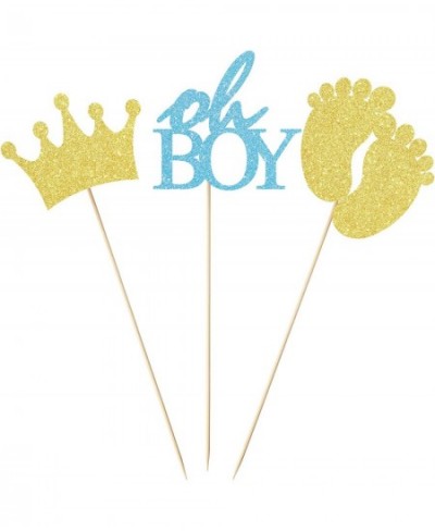 Glitter Oh Boy Centerpiece Sticks Baby Boy Table Toppers Baby Shower Decorations for Boy Set of 15 $19.34 - Kids' Party Cente...