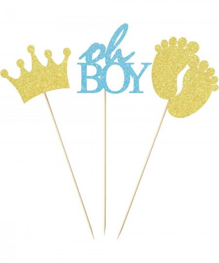 Glitter Oh Boy Centerpiece Sticks Baby Boy Table Toppers Baby Shower Decorations for Boy Set of 15 $19.34 - Kids' Party Cente...