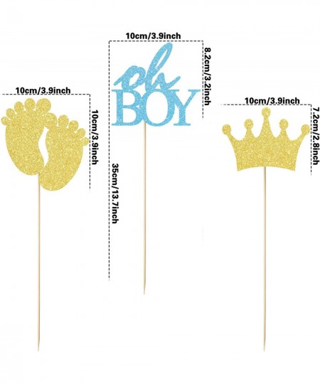 Glitter Oh Boy Centerpiece Sticks Baby Boy Table Toppers Baby Shower Decorations for Boy Set of 15 $19.34 - Kids' Party Cente...