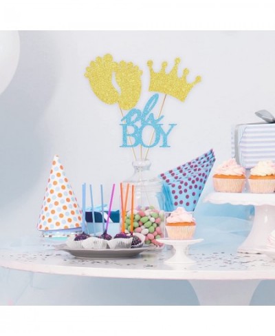 Glitter Oh Boy Centerpiece Sticks Baby Boy Table Toppers Baby Shower Decorations for Boy Set of 15 $19.34 - Kids' Party Cente...