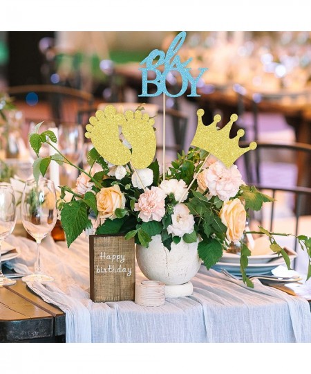 Glitter Oh Boy Centerpiece Sticks Baby Boy Table Toppers Baby Shower Decorations for Boy Set of 15 $19.34 - Kids' Party Cente...